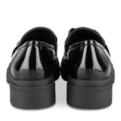 Mocassins NOIR Femme Motif Chaîne A Enfiler