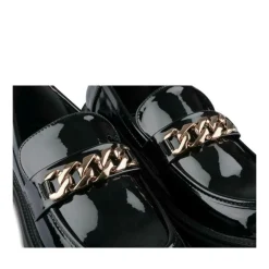 Mocassins NOIR Femme Motif Chaîne A Enfiler