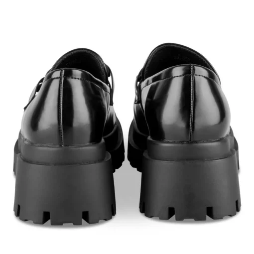 Mocassins NOIR Femme Motif Chaîne A Enfiler