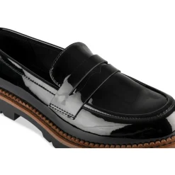 Mocassins NOIR Femme Motif Vernis A Enfiler