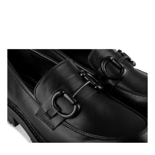 Mocassins NOIR Femme Motif Chaîne A Enfiler