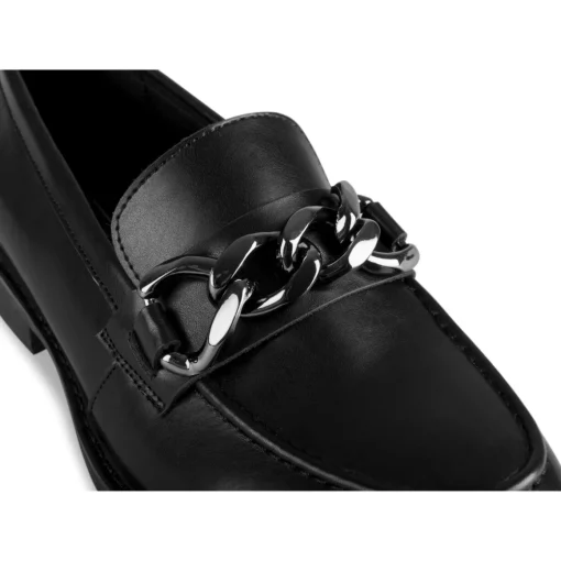 Mocassins NOIR Femme Motif Uni A Enfiler