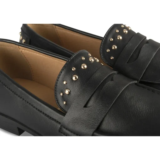 Mocassins NOIR Femme Motif Uni A Enfiler