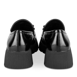 Mocassins NOIR Femme Motif Chaîne A Enfiler