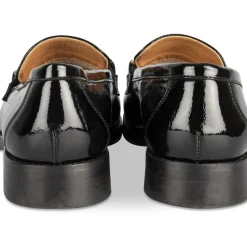Mocassins NOIR Femme Motif Chaîne A Enfiler