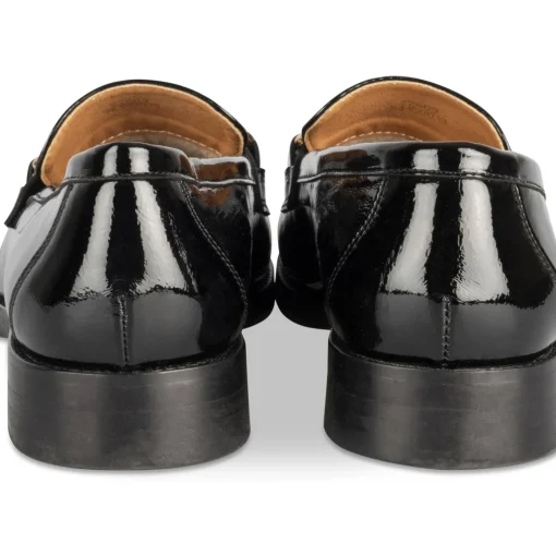 Mocassins NOIR Femme Motif Chaîne A Enfiler