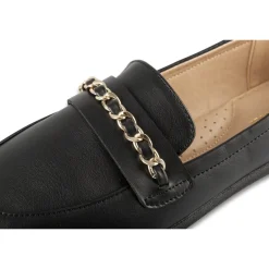Mocassins NOIR Femme Motif Uni A Enfiler