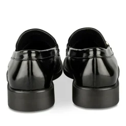 Mocassins NOIR Femme Motif Chaîne A Enfiler
