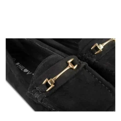 Mocassins NOIR Femme Motif Chaîne A Enfiler