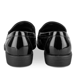 Mocassins NOIR Femme Motif Vernis A Enfiler