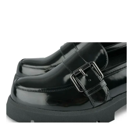 Mocassins NOIR Femme Motif Uni A Enfiler