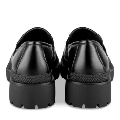 Mocassins NOIR Femme Motif Uni A Enfiler