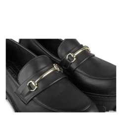 Mocassins NOIR Femme Motif Chaîne A Enfiler