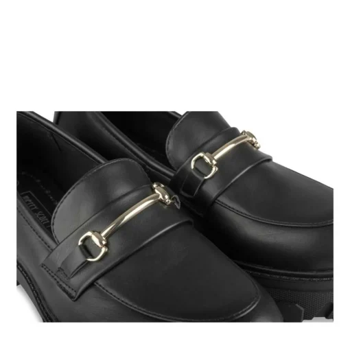 Mocassins NOIR Femme Motif Chaîne A Enfiler
