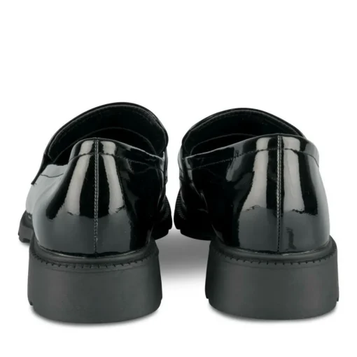 Mocassins NOIR Femme Motif Chaîne A Enfiler