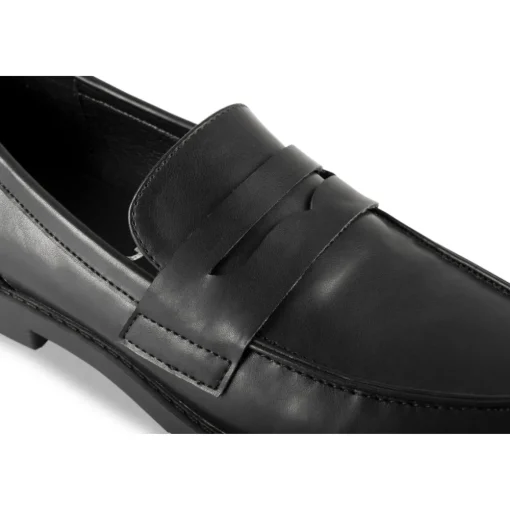Mocassins NOIR Femme Motif Uni Lacets