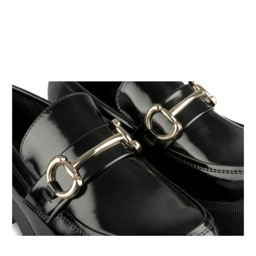 Mocassins NOIR Femme Motif Uni A Enfiler
