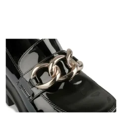 Mocassins NOIR Femme Motif Vernis A Enfiler