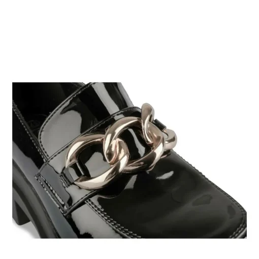 Mocassins NOIR Femme Motif Vernis A Enfiler