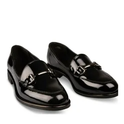 Mocassins NOIR Femme Motif Vernis A Enfiler