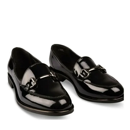 Mocassins NOIR Femme Motif Vernis A Enfiler