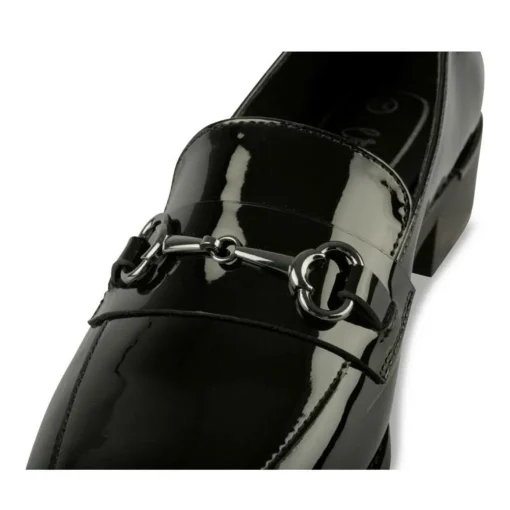Mocassins NOIR Femme Motif Chaîne A Enfiler
