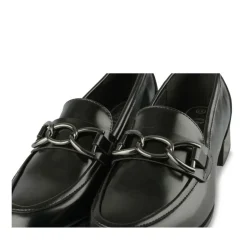 Mocassins NOIR Femme Motif Chaîne A Enfiler