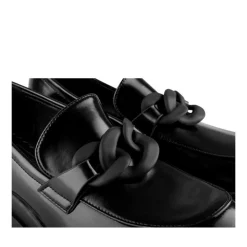 Mocassins NOIR Femme Motif Chaîne A Enfiler