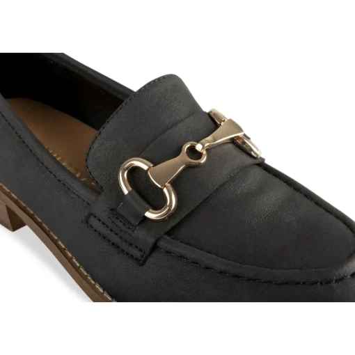 Mocassins NOIR Femme Motif Uni A Enfiler