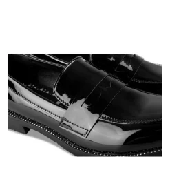 Mocassins NOIR Femme Motif Vernis A Enfiler