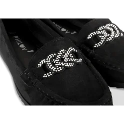Mocassins NOIR Femme Motif Uni A Enfiler
