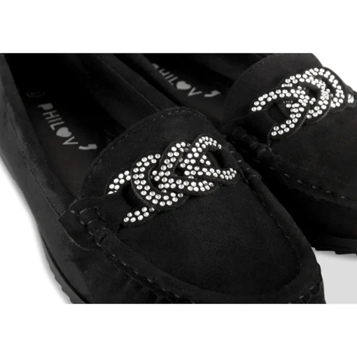 Mocassins NOIR Femme Motif Uni A Enfiler