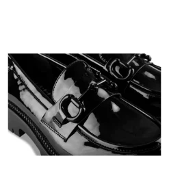 Mocassins NOIR Femme Motif Vernis A Enfiler