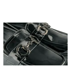 Mocassins NOIR Femme Motif Chaîne A Enfiler