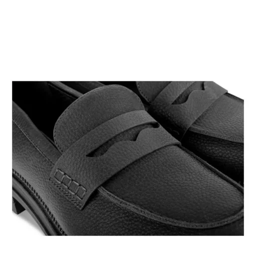 Mocassins NOIR Femme Motif Uni A Enfiler