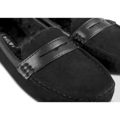 Mocassins NOIR Femme Motif Fausse Fourrure A Enfiler