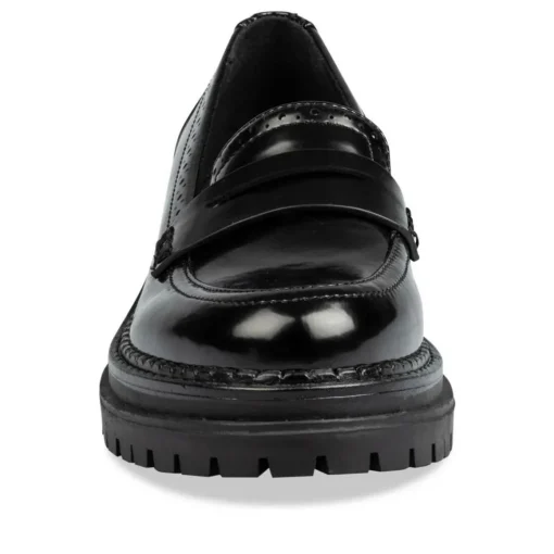 Mocassins NOIR Femme Motif Vernis A Enfiler