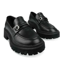 Mocassins NOIR Femme Motif Uni A Enfiler