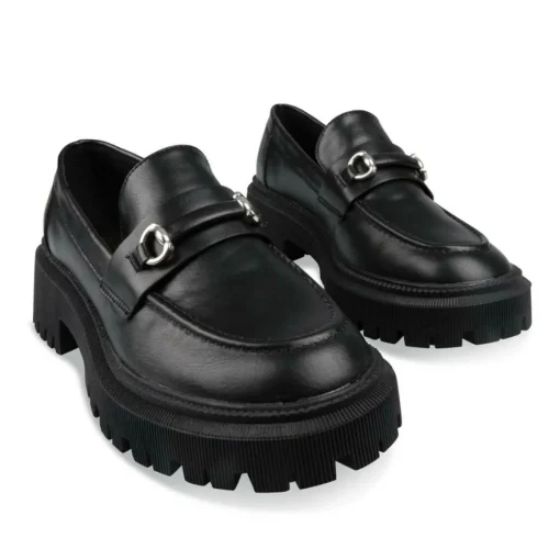 Mocassins NOIR Femme Motif Uni A Enfiler
