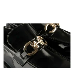 Mocassins NOIR Femme Motif Chaîne A Enfiler