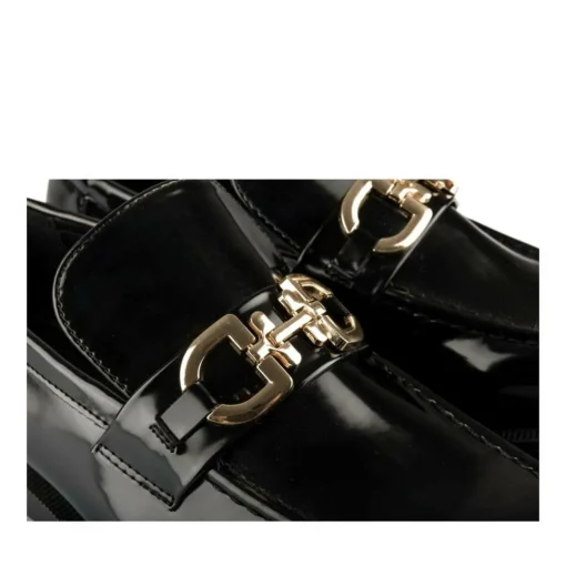 Mocassins NOIR Femme Motif Chaîne A Enfiler