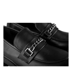 Mocassins NOIR Femme Motif Chaîne A Enfiler
