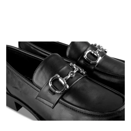 Mocassins NOIR Femme Motif Uni A Enfiler
