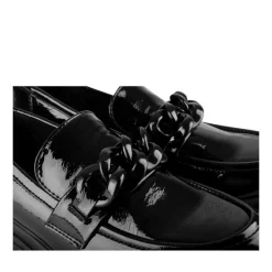 Mocassins NOIR Femme Motif Chaîne A Enfiler