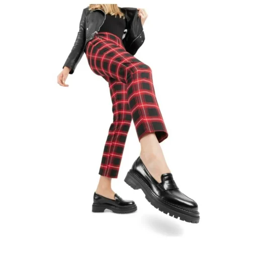 Mocassins NOIR Femme Motif Vernis A Enfiler