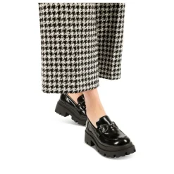 Mocassins NOIR Femme Motif Vernis A Enfiler