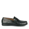 Mocassins NOIR Homme CUIR Motif Uni A Enfiler