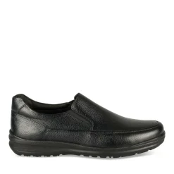 Mocassins NOIR Homme CUIR Motif Uni A Enfiler