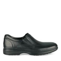 Mocassins NOIR Homme CUIR Motif Uni A Enfiler