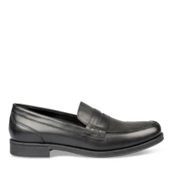 Mocassins NOIR Homme CUIR Motif Uni A Enfiler